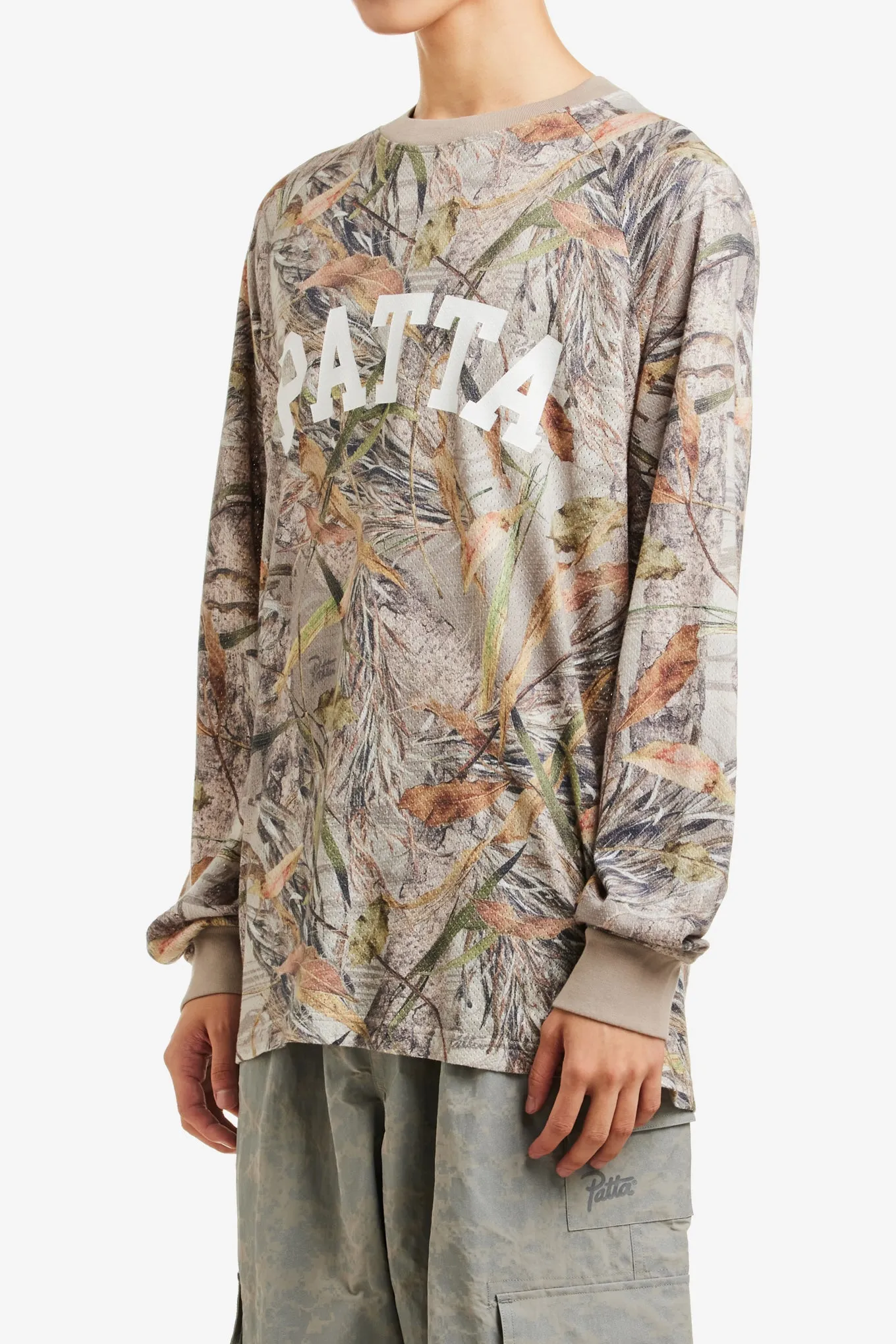 NATURE PRINT LONGSLEEVE MESH JERSEY