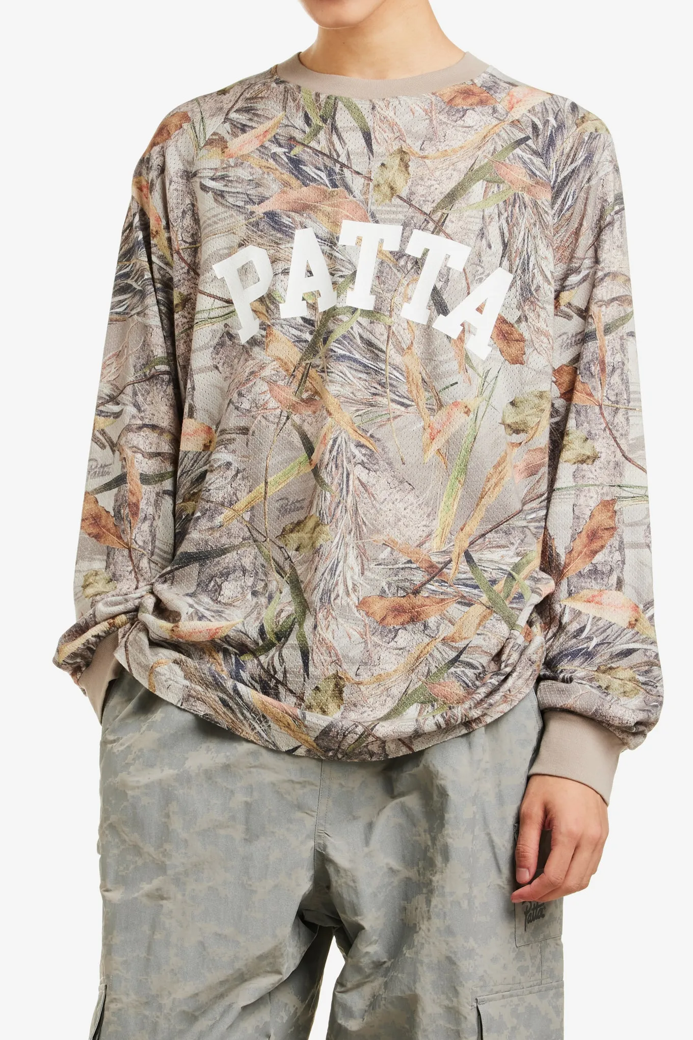 NATURE PRINT LONGSLEEVE MESH JERSEY