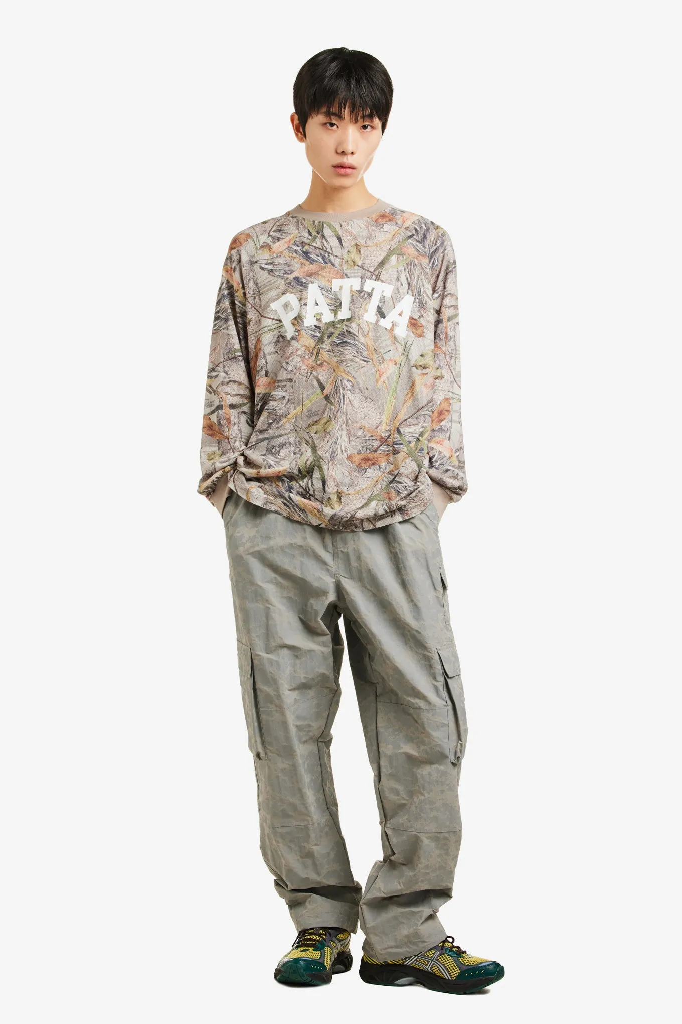 NATURE PRINT LONGSLEEVE MESH JERSEY