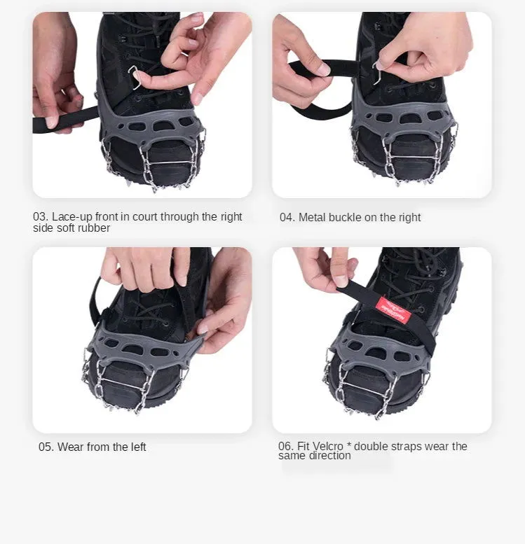 Naturehike NEW 13 /19 Teeth Anti-slip Climbing Crampons Outdoor Winter Ice Claws Snow Gripper Hiking Shoe Boot Grips Chain Spike