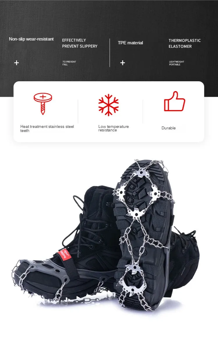 Naturehike NEW 13 /19 Teeth Anti-slip Climbing Crampons Outdoor Winter Ice Claws Snow Gripper Hiking Shoe Boot Grips Chain Spike