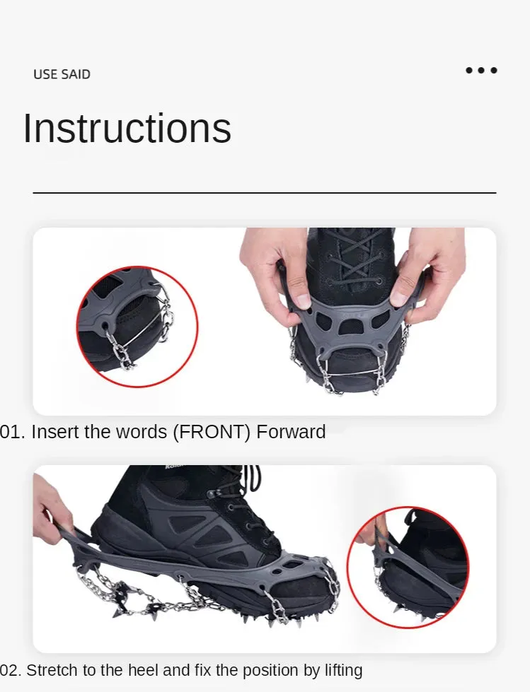 Naturehike NEW 13 /19 Teeth Anti-slip Climbing Crampons Outdoor Winter Ice Claws Snow Gripper Hiking Shoe Boot Grips Chain Spike