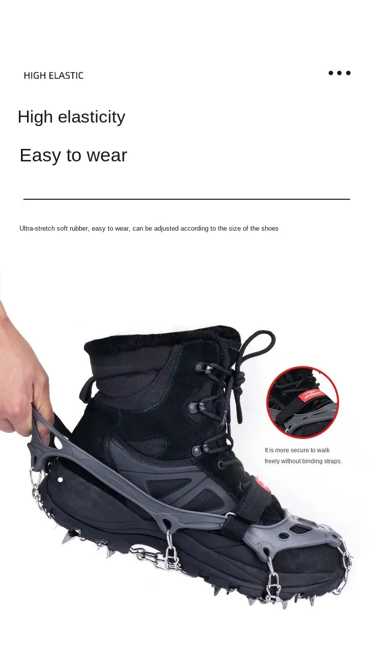 Naturehike NEW 13 /19 Teeth Anti-slip Climbing Crampons Outdoor Winter Ice Claws Snow Gripper Hiking Shoe Boot Grips Chain Spike