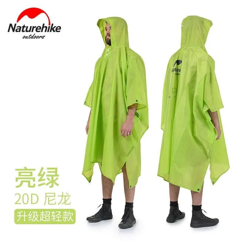 Naturehike Outdoor mountaineering walking 3 in 1 poncho Triad to groundsheet awning raincoat outdoor raincoat