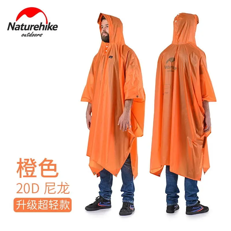 Naturehike Outdoor mountaineering walking 3 in 1 poncho Triad to groundsheet awning raincoat outdoor raincoat