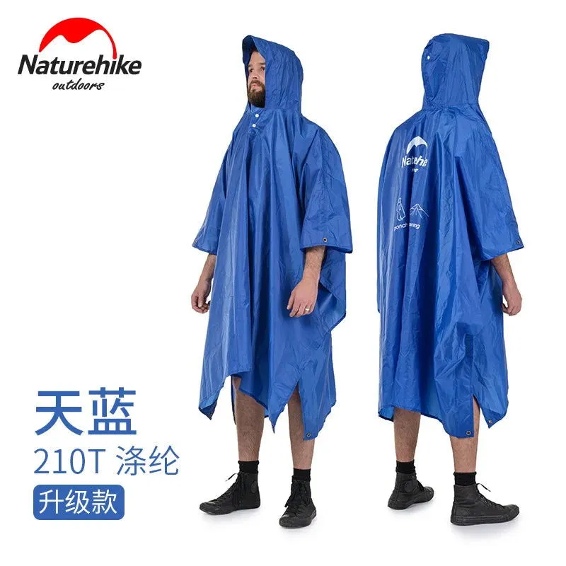 Naturehike Outdoor mountaineering walking 3 in 1 poncho Triad to groundsheet awning raincoat outdoor raincoat