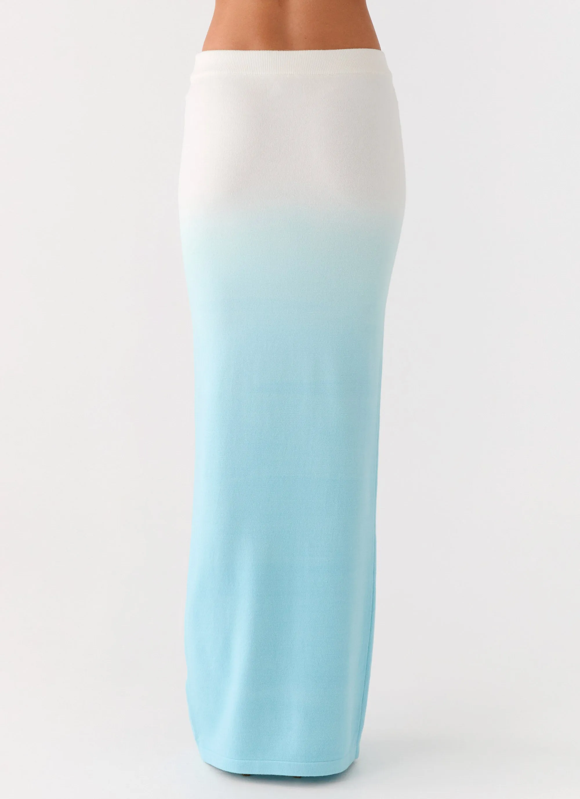 Tiered Layers Tea length Deep Sea Kiss Maxi Skirt - Blue Ombre
