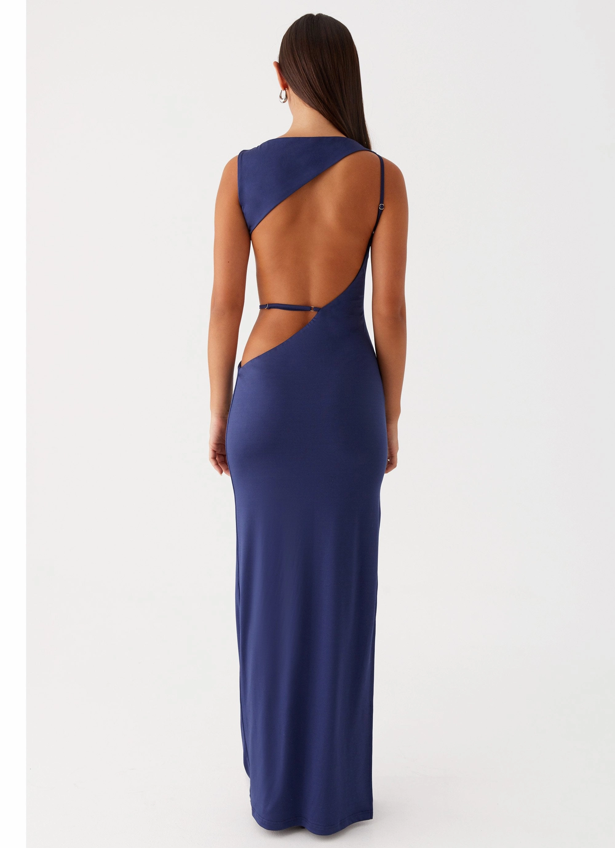 Mesh-Detail Influencer-Approved Sutton Maxi Dress - Navy