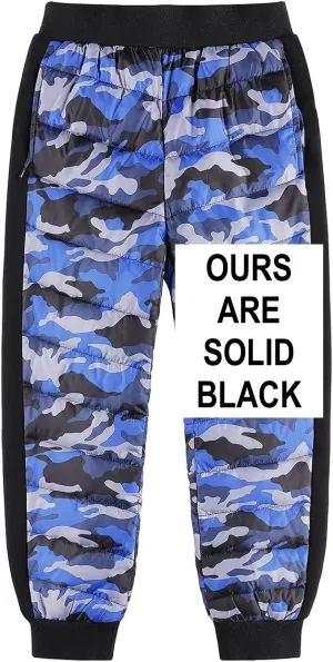 New QLZ Kids BLACK Weatherproof pull on pants! Windproof, waterproof & Warm Sz 8!