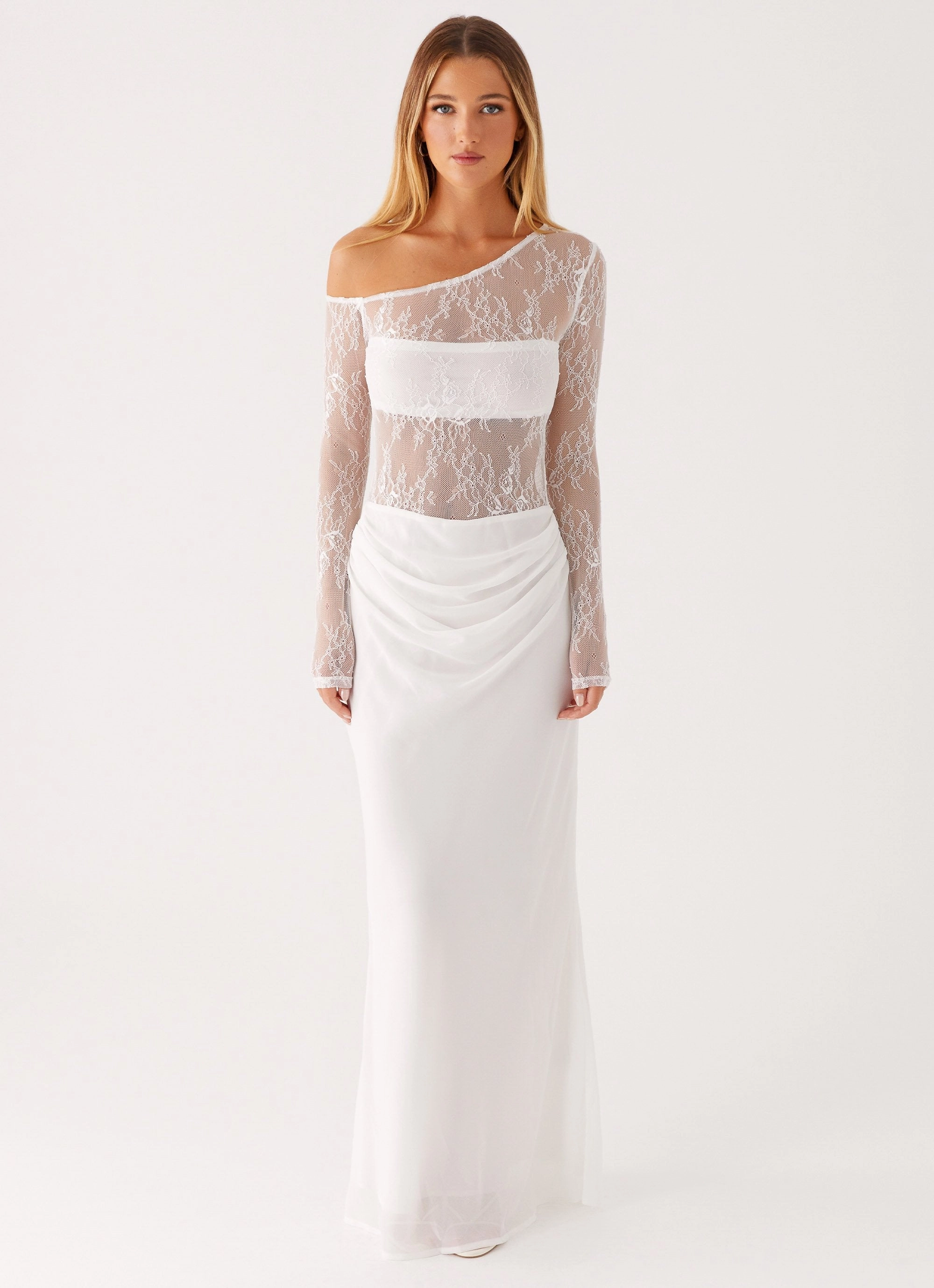 Take Your Time Maxi Dress - White Subtle Edge