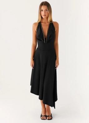 Professional Look Vena Beaded Midi Dress - Black