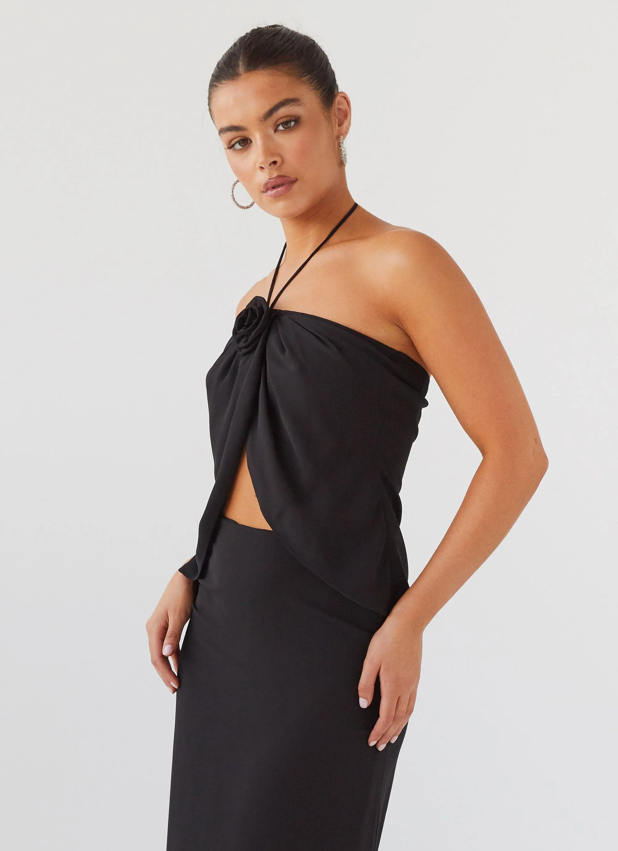 Nightfall Rose Tie Top - Midnight QuickDry Performance
