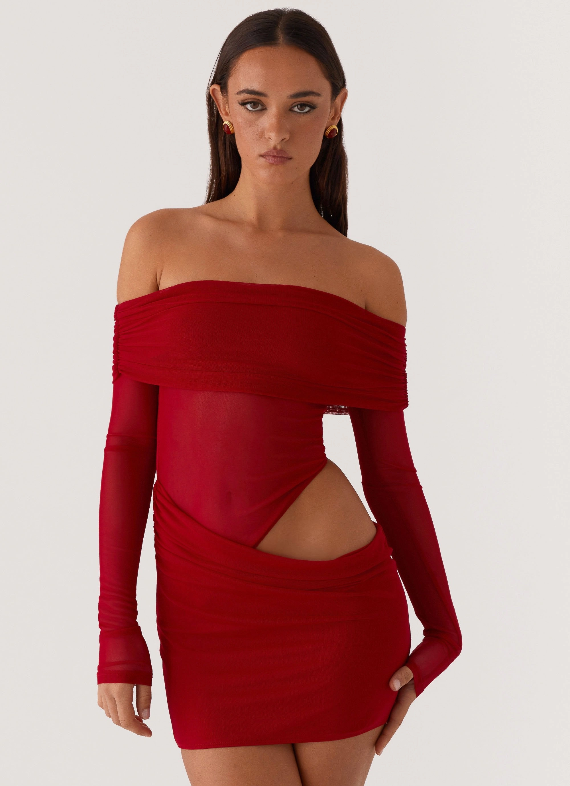 No Doubt Mini Dress - Red Lounge Style Clean Chic