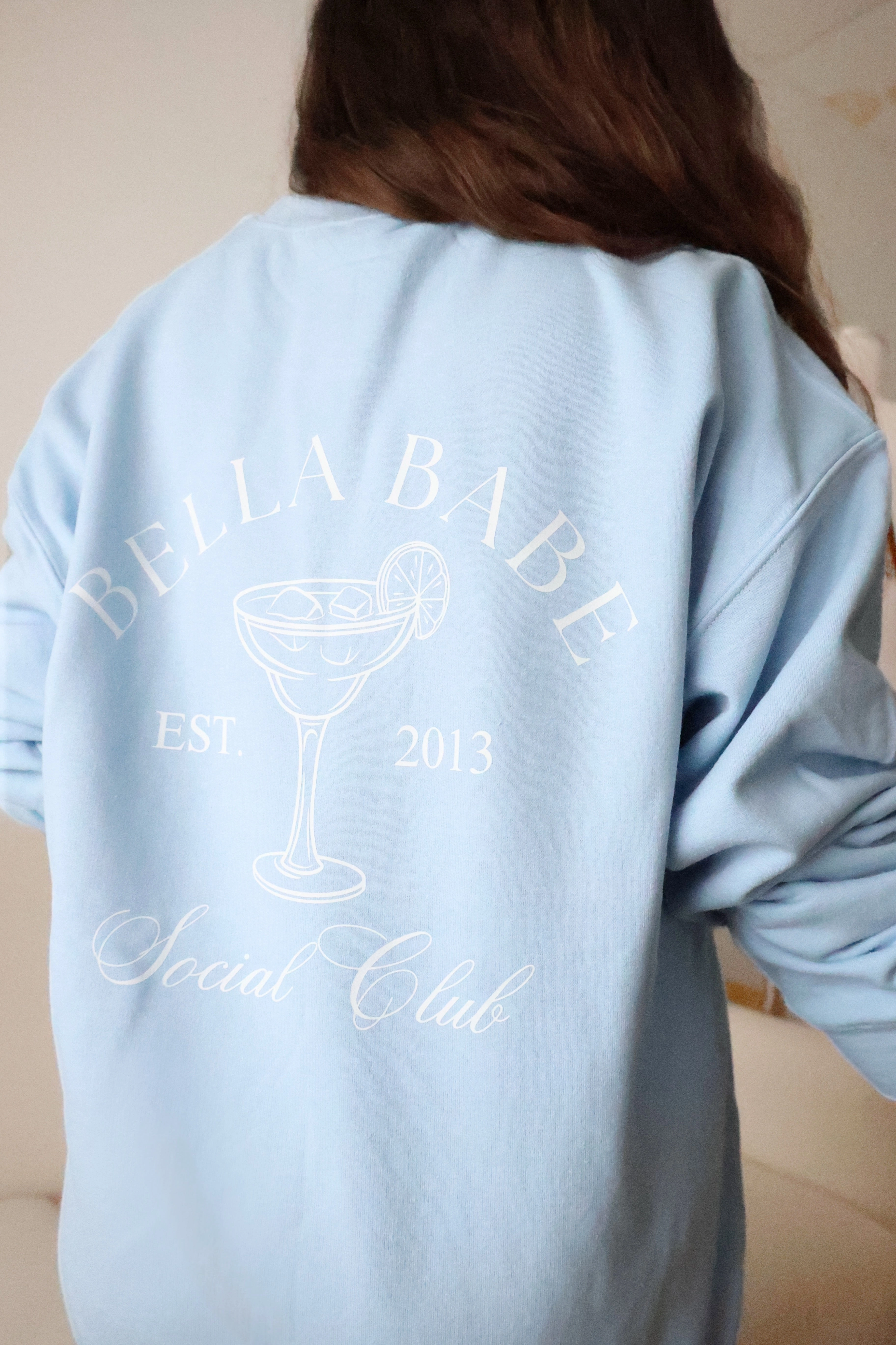 Double Layered Hood Assembly Bella Babe Social Club Sweatshirt(FINAL SALE)