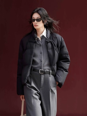 Clean Edge Piece Cheongsam Buckle Down Jacket