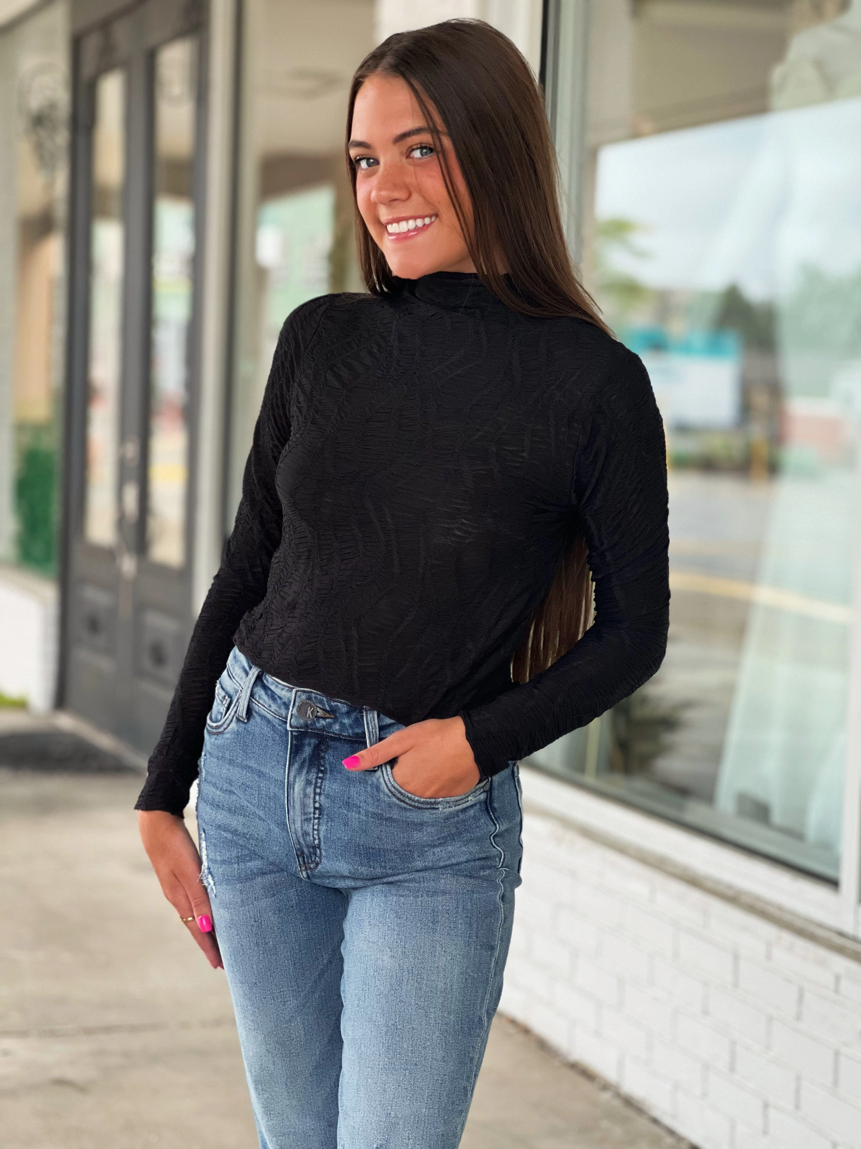 Francesca Crop Top - Black (FINAL SALE) AntiPillingFinish