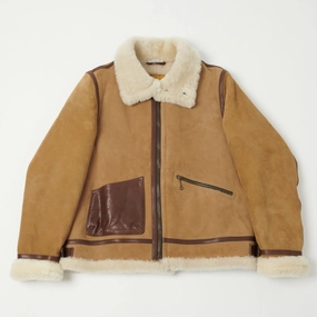 Multi Layer Construction Shangri-La Heritage 'Aviatore' B-3 Shearling Flight Jacket - Sabbia