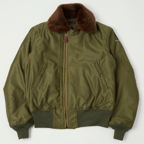 Convertible styles Buzz Rickson's 'Rough Wear Clothing Co' B-15 Flight Jacket - Olive Drab