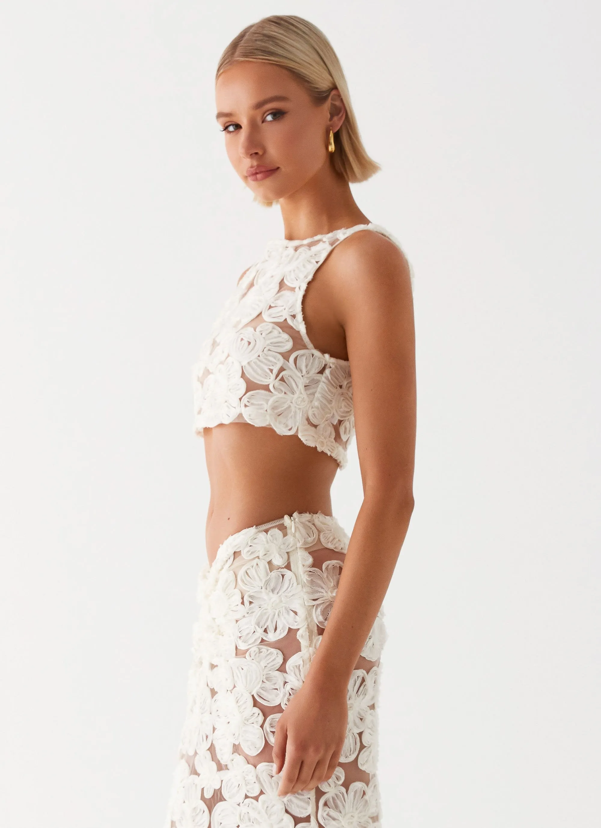 Fiorella Floret Top - Ivory Wear Resistant Edge