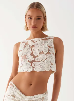 RelaxedFit Fiorella Floret Top - Ivory