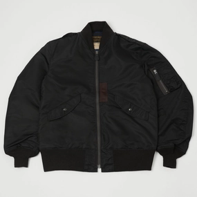 Organic Cotton Blend Noise Free Material Buzz Rickson's x William Gibson L-2B Flight Jacket 'Long' - Black