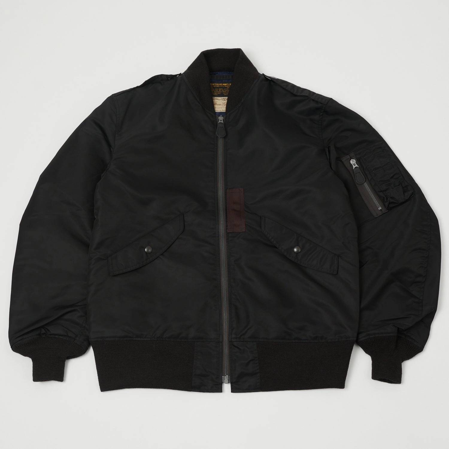 Organic Cotton Blend Noise Free Material Buzz Rickson's x William Gibson L-2B Flight Jacket 'Long' - Black