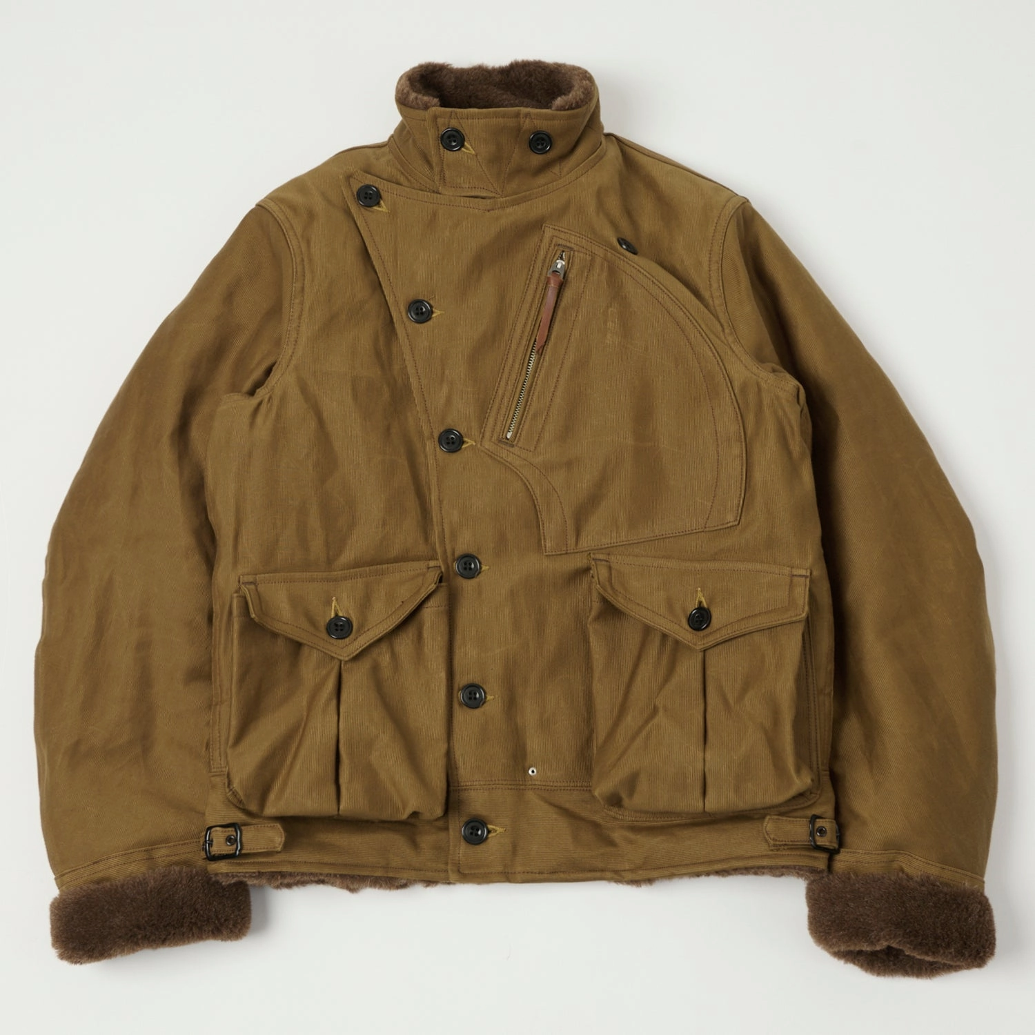OdorControl Treatment Freewheelers & Co 'Winter Aviators' Jacket - Sepia Brown