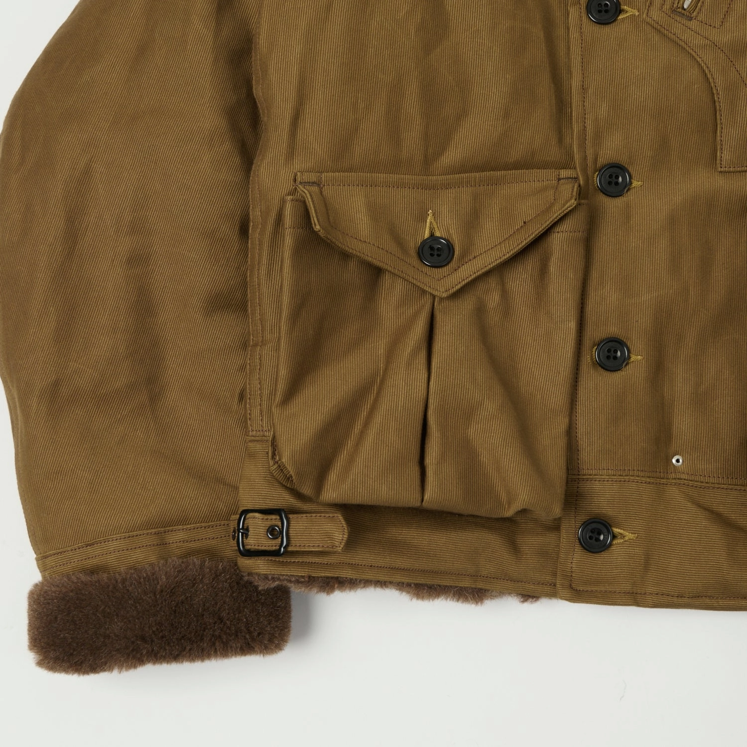 Freewheelers & Co 'Winter Aviators' Jacket - Sepia Brown Ventilation Vents