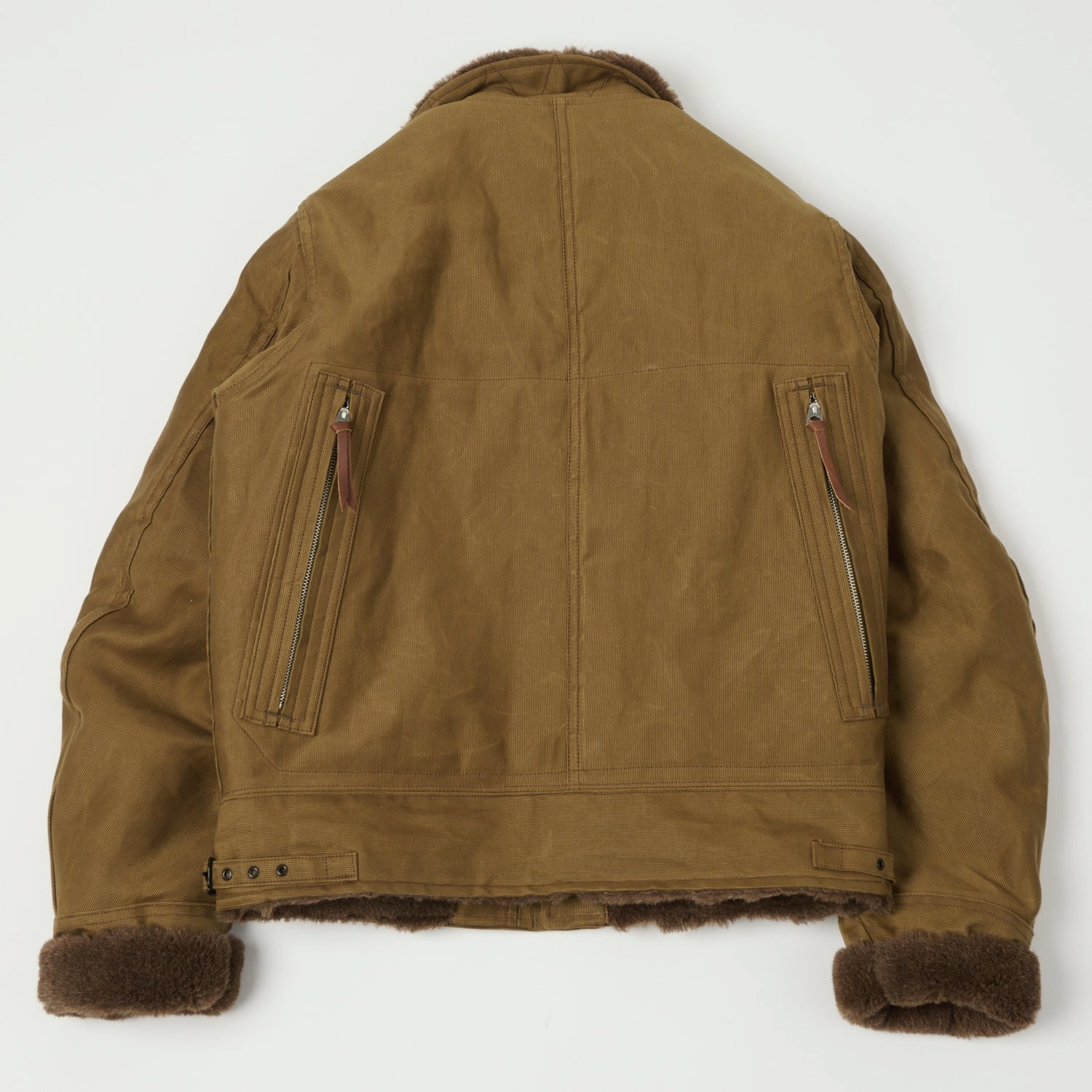 Freewheelers & Co 'Winter Aviators' Jacket - Sepia Brown Windproof Technology Clean Edge Piece