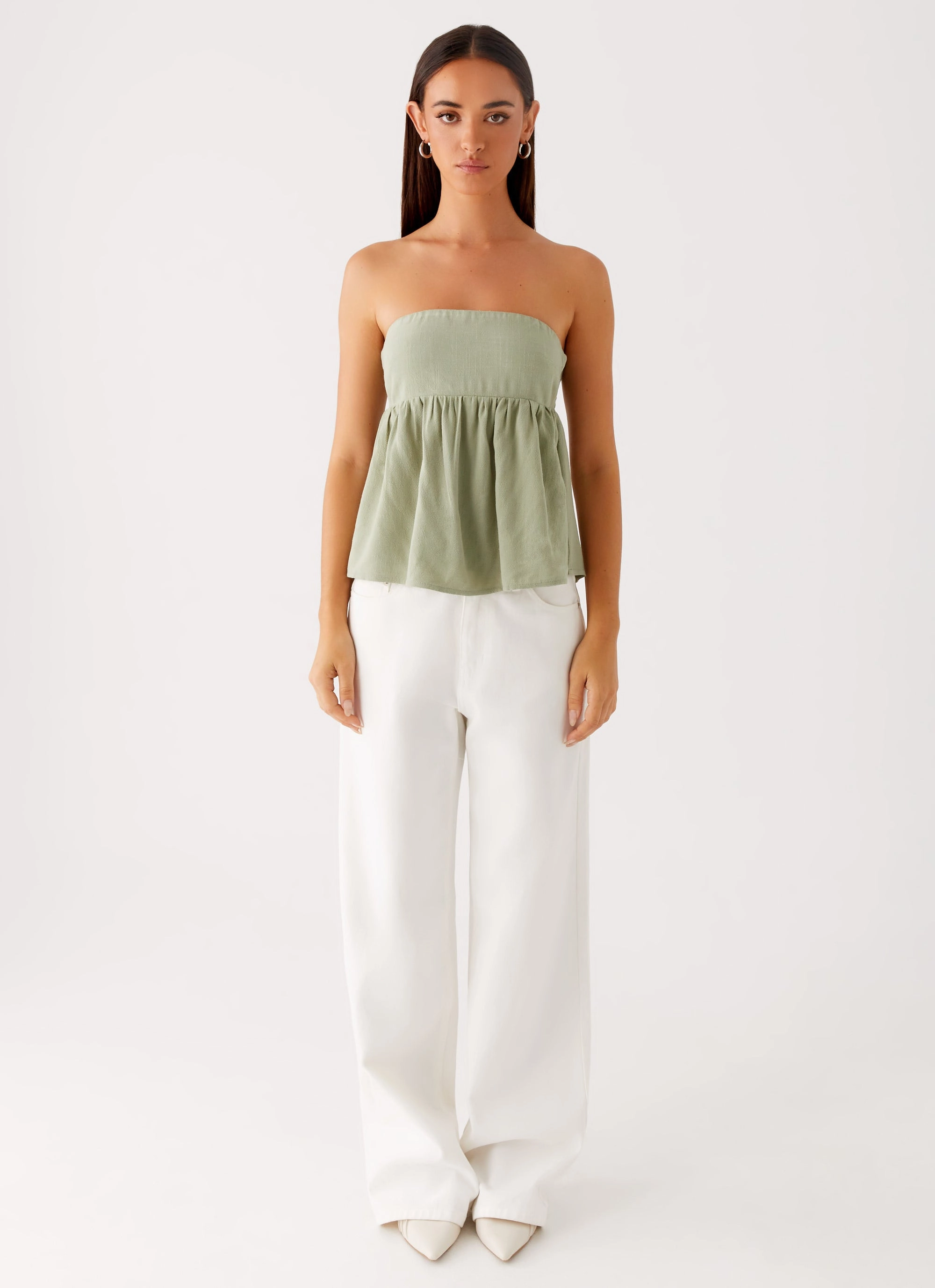Slim Fit Design Cassie Tube Top - Sage