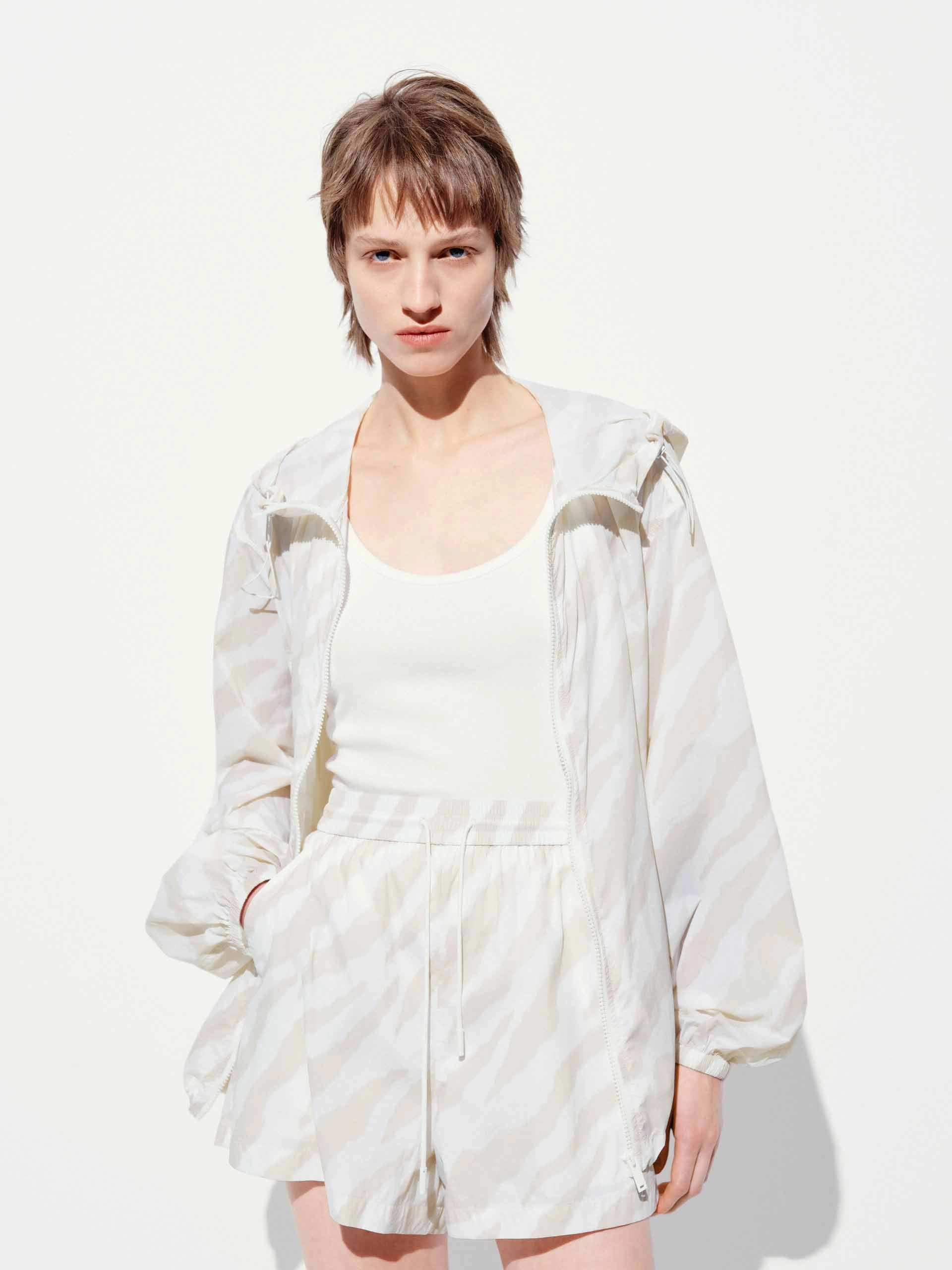 Minimalist Design Zebra Pattern Hooded Coat