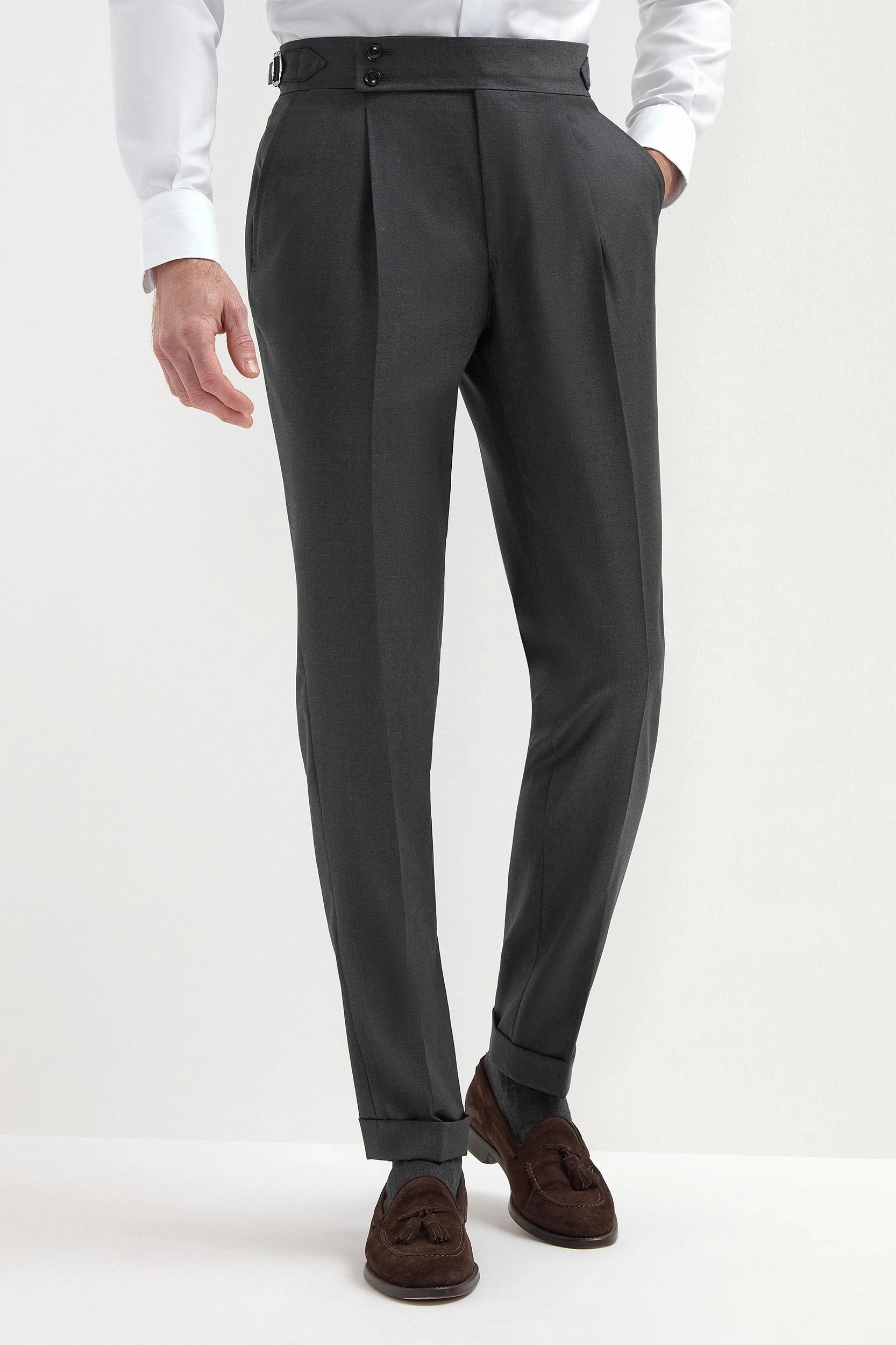 Sleek and Soft Dark grey Soragna trousers - Made in Italy