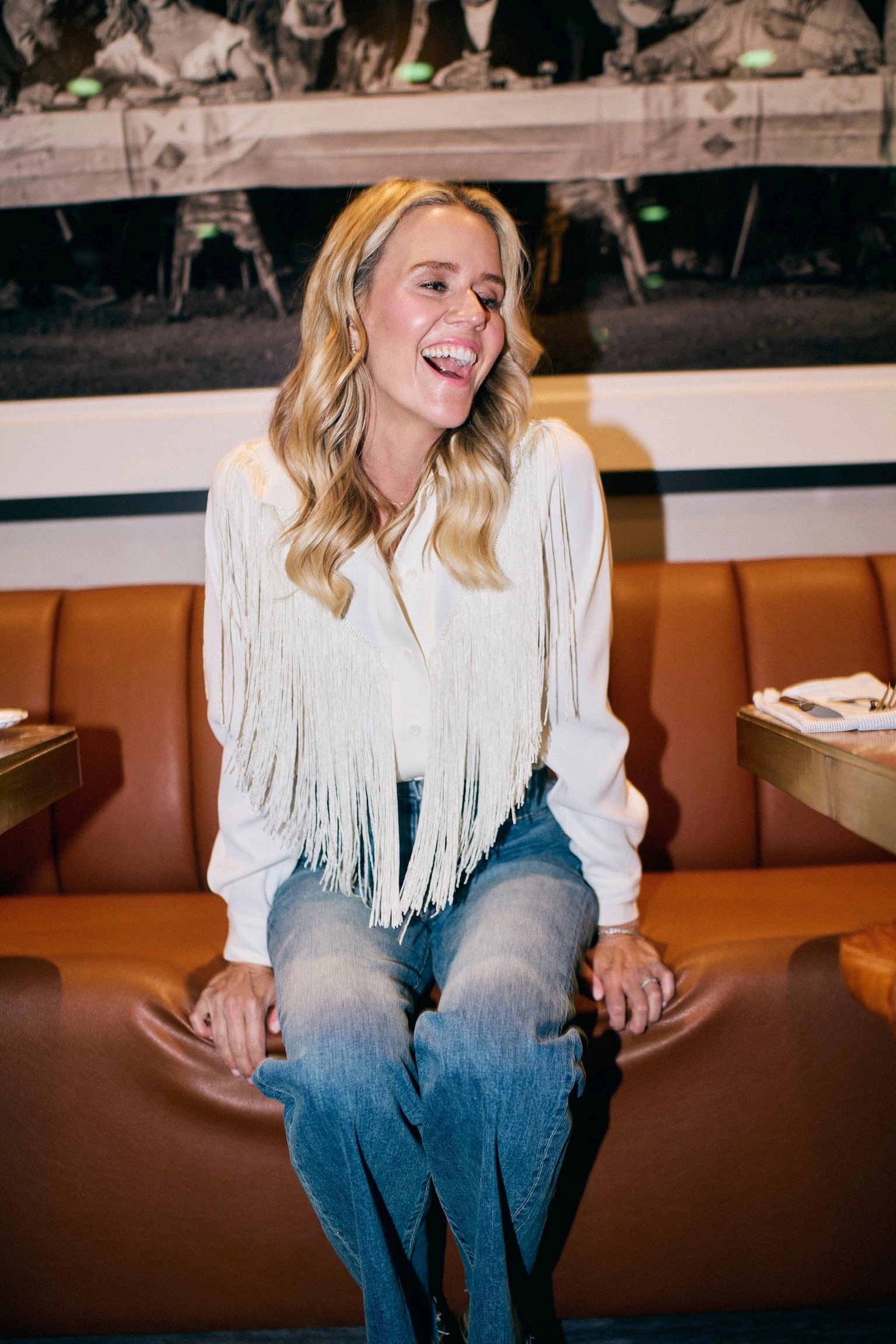 Weekend Adventure Urban Ready MASON'S DAUGHTER | Loretta Western Fringe Top, Ivory
