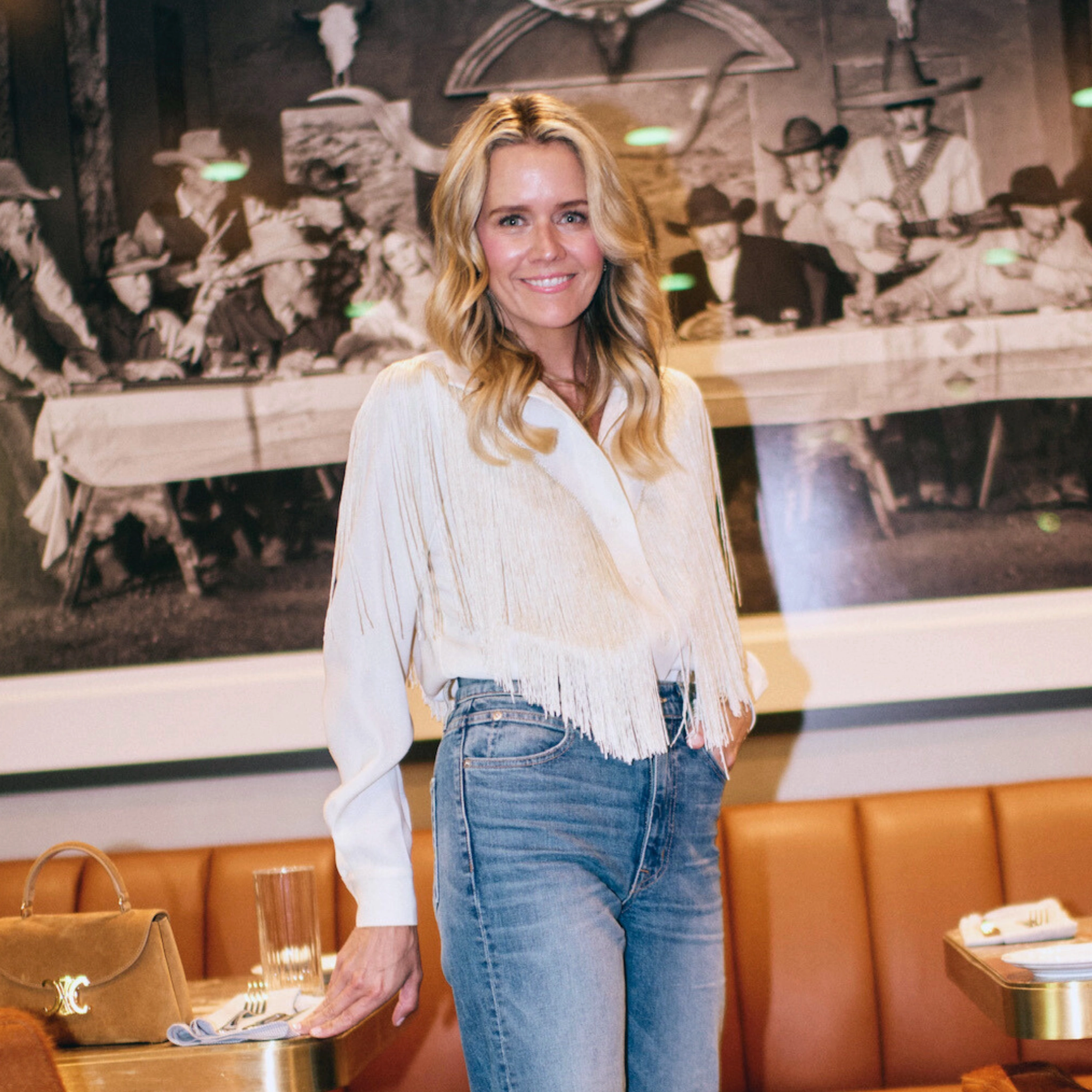 Basic Stretch Breath Flex MASON'S DAUGHTER | Loretta Western Fringe Top, Ivory