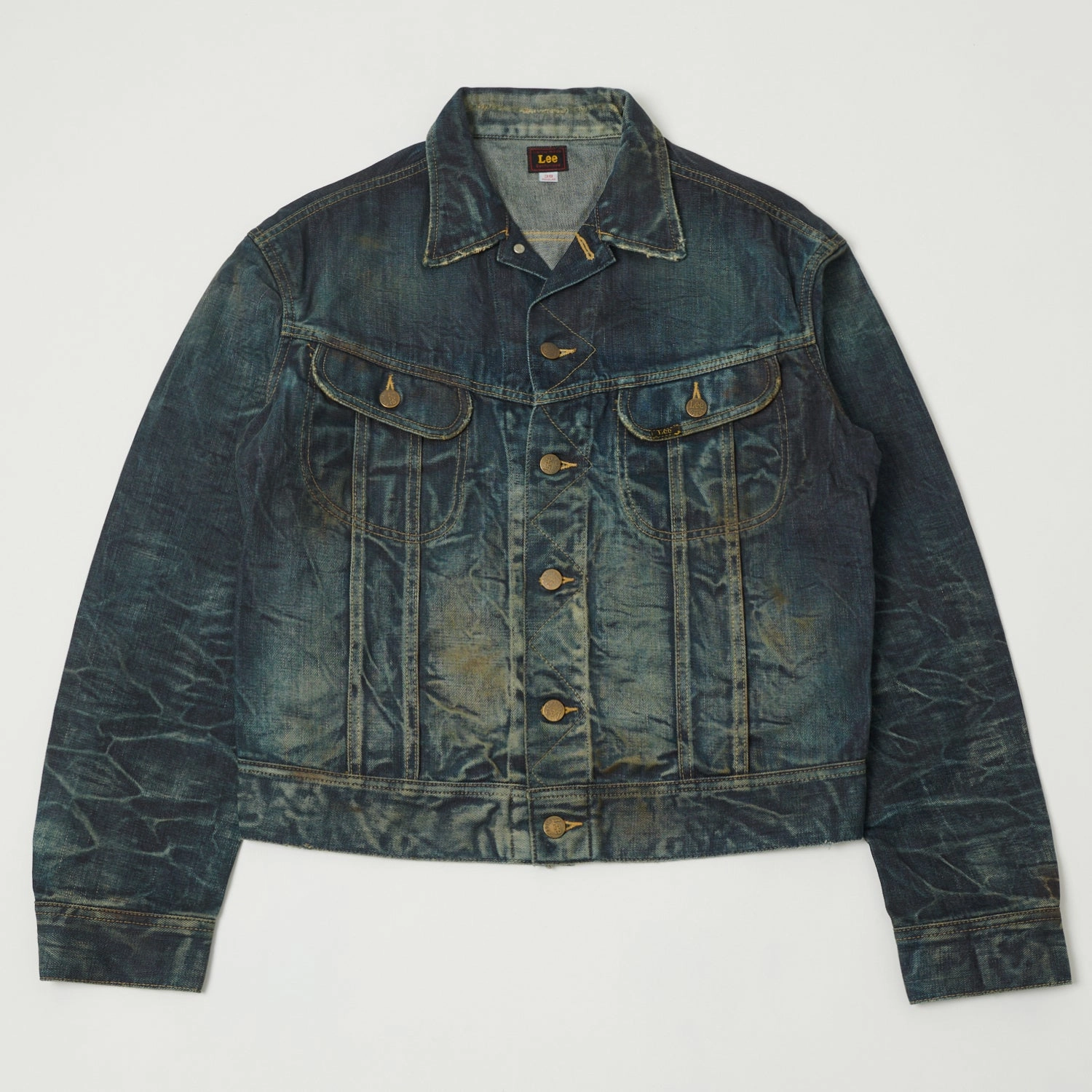 Lee Archives 1946 'Riders' 101J Denim Jacket - Heavy Wash Non Restrictive Armholes Minimal Travel Look