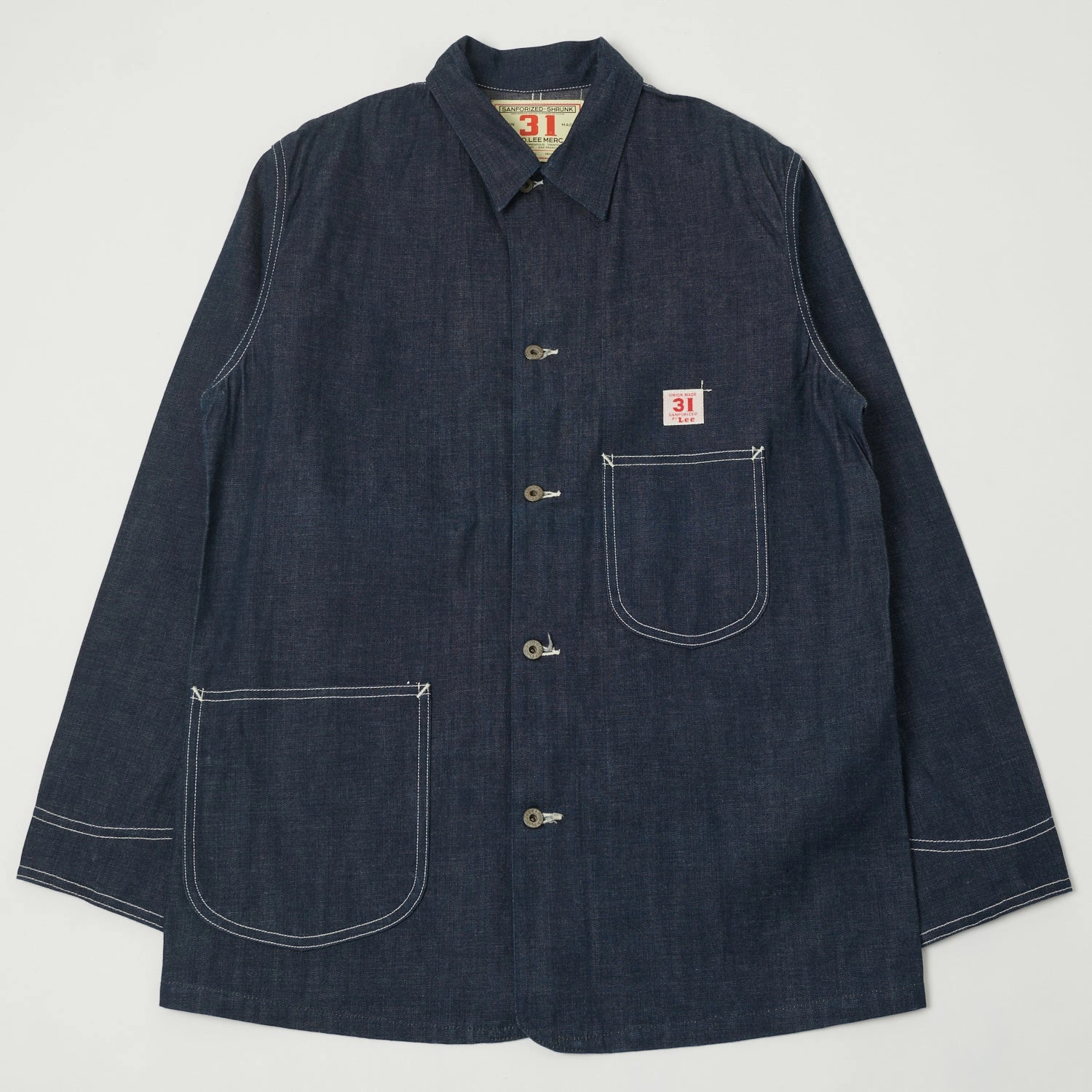 AntiStatic Inner Layer Rugged Comfort Lee Archives WWII 'Loco' Denim Coverall Jacket - Raw