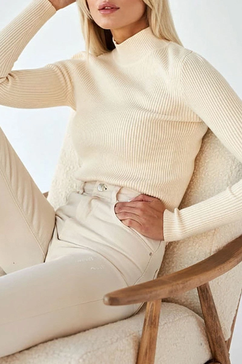 Light Reflective Printing SweatWicking Fabric Ribbed Elegance Turtleneck(FINAL SALE)