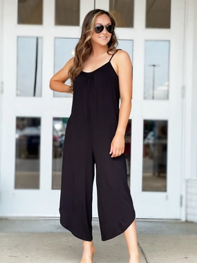 Double Stitched Seams ContrastStitching The Flared Jumpsuit - Black