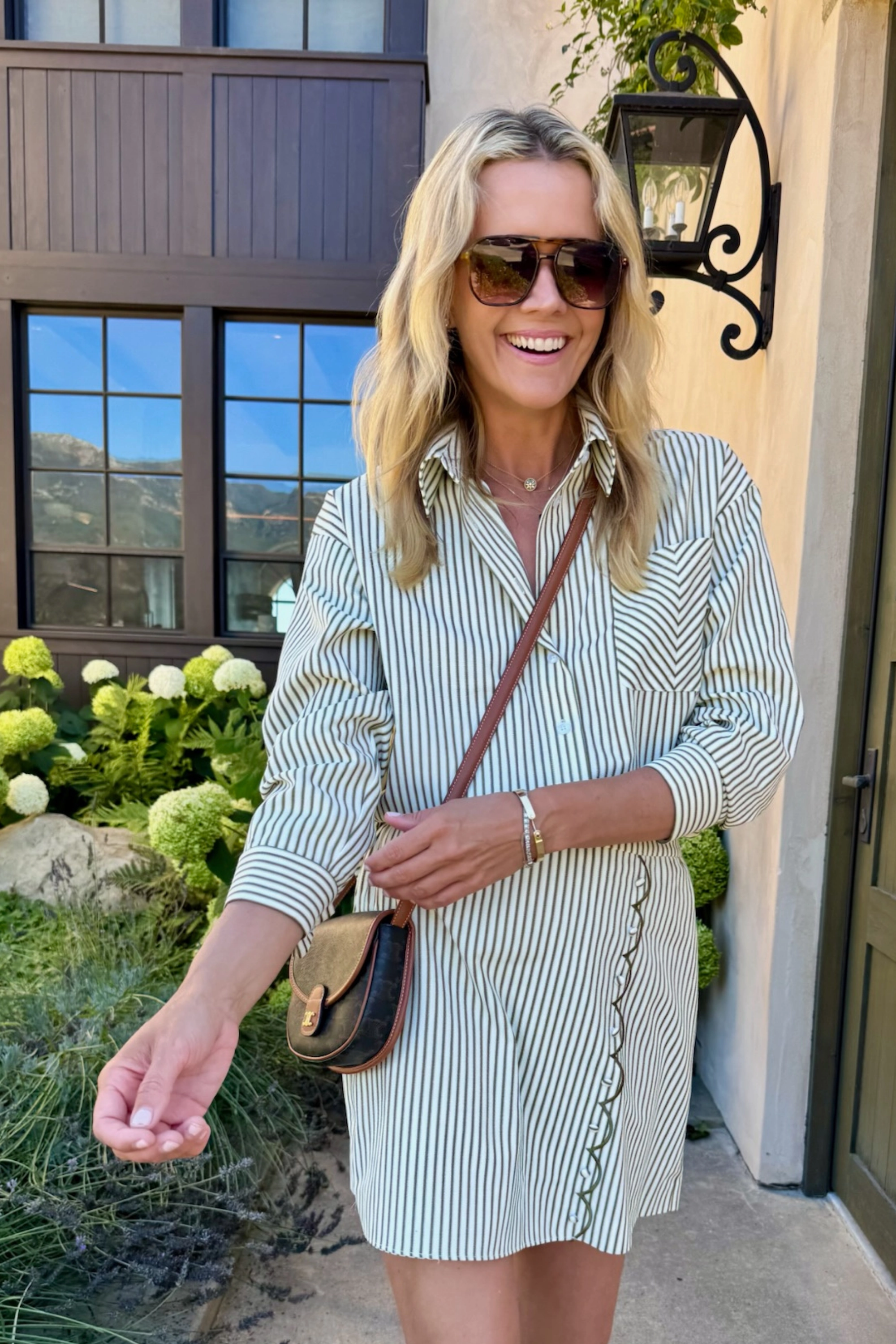 MASONS DAUGHTER | the Boyfriend Shirt, Olive & Ivory Striped SlimFitAdaptation PreShrunk Fabric