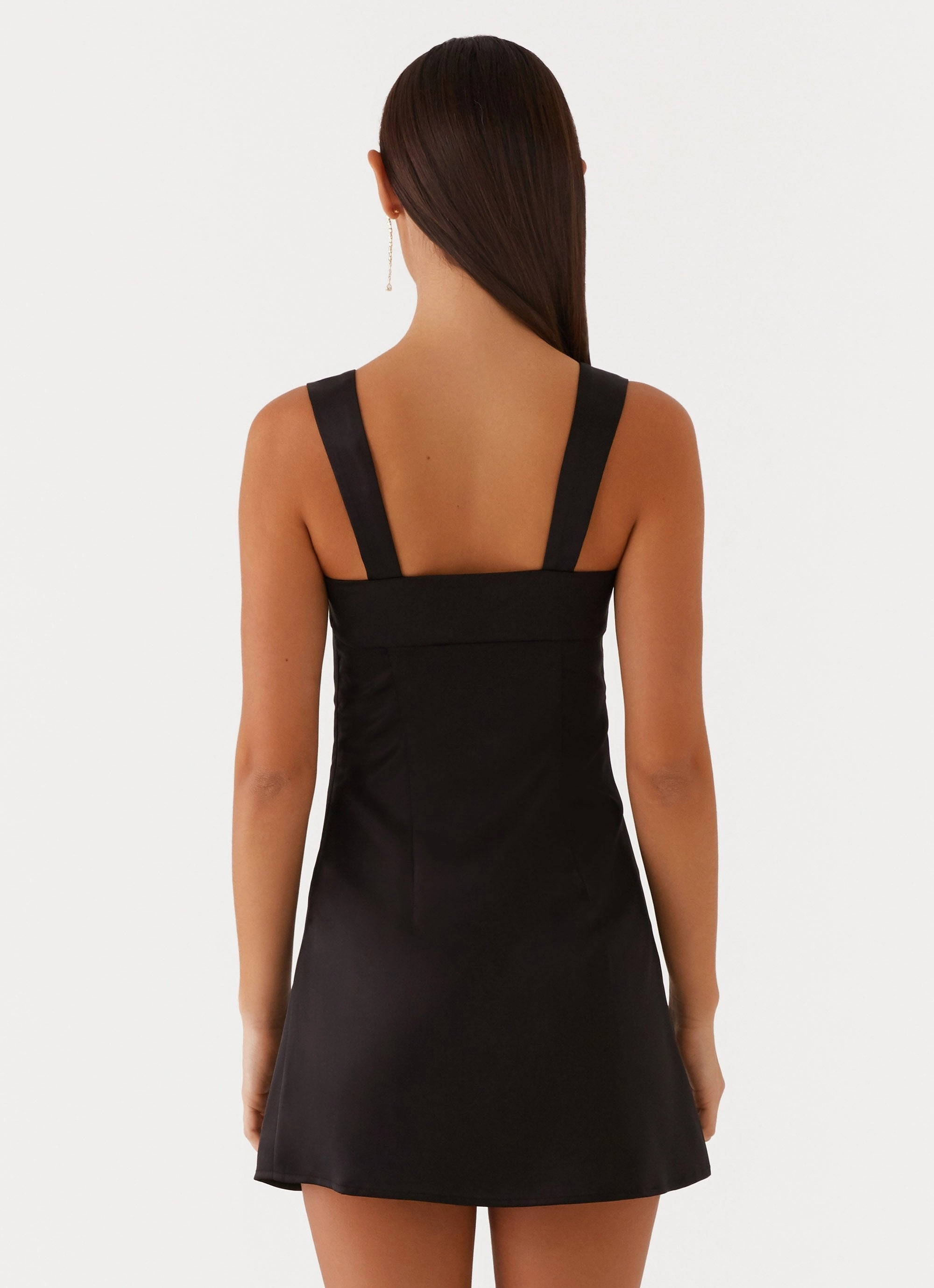 Young Edge Light Shape Odette Satin Mini Dress - Black