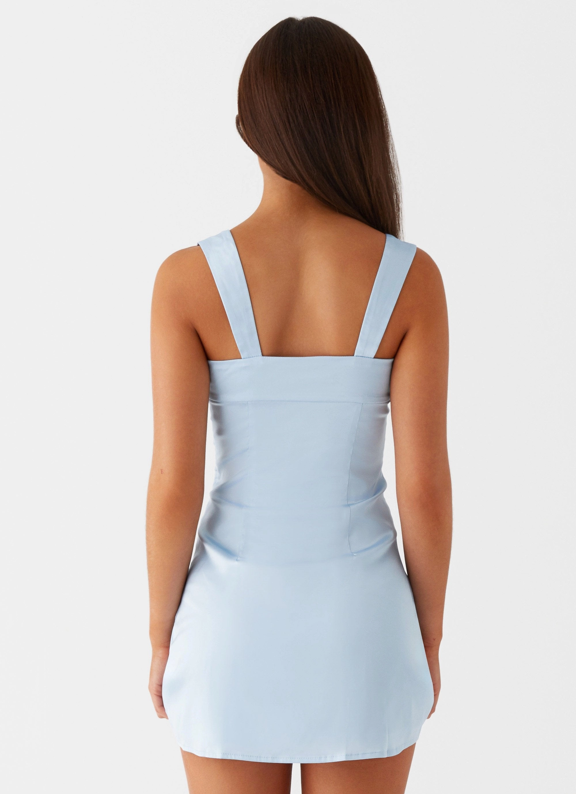 Fresh Glow Odette Satin Mini Dress - Blue