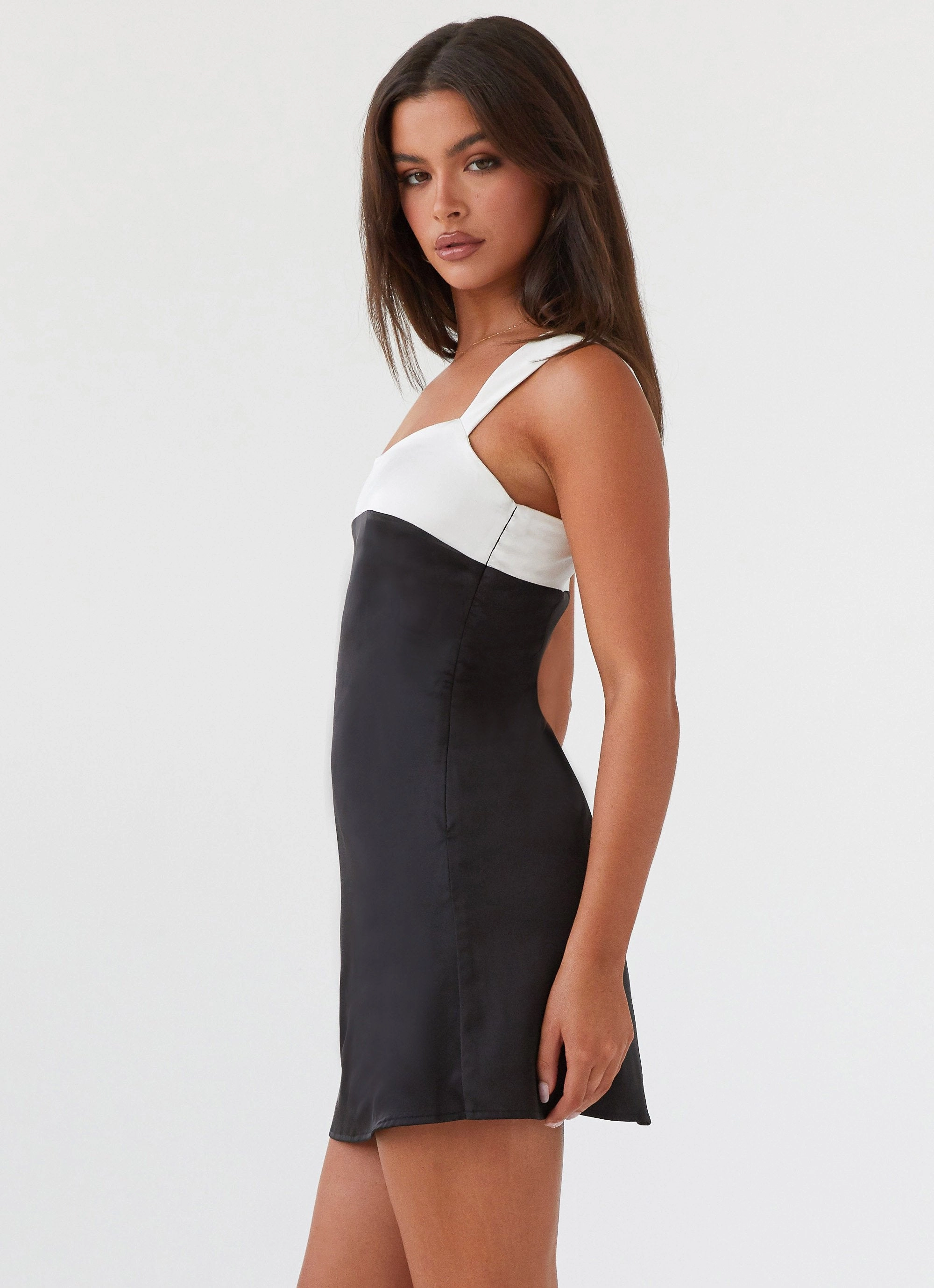 Odette Satin Mini Dress - Onyx Calm Beauty