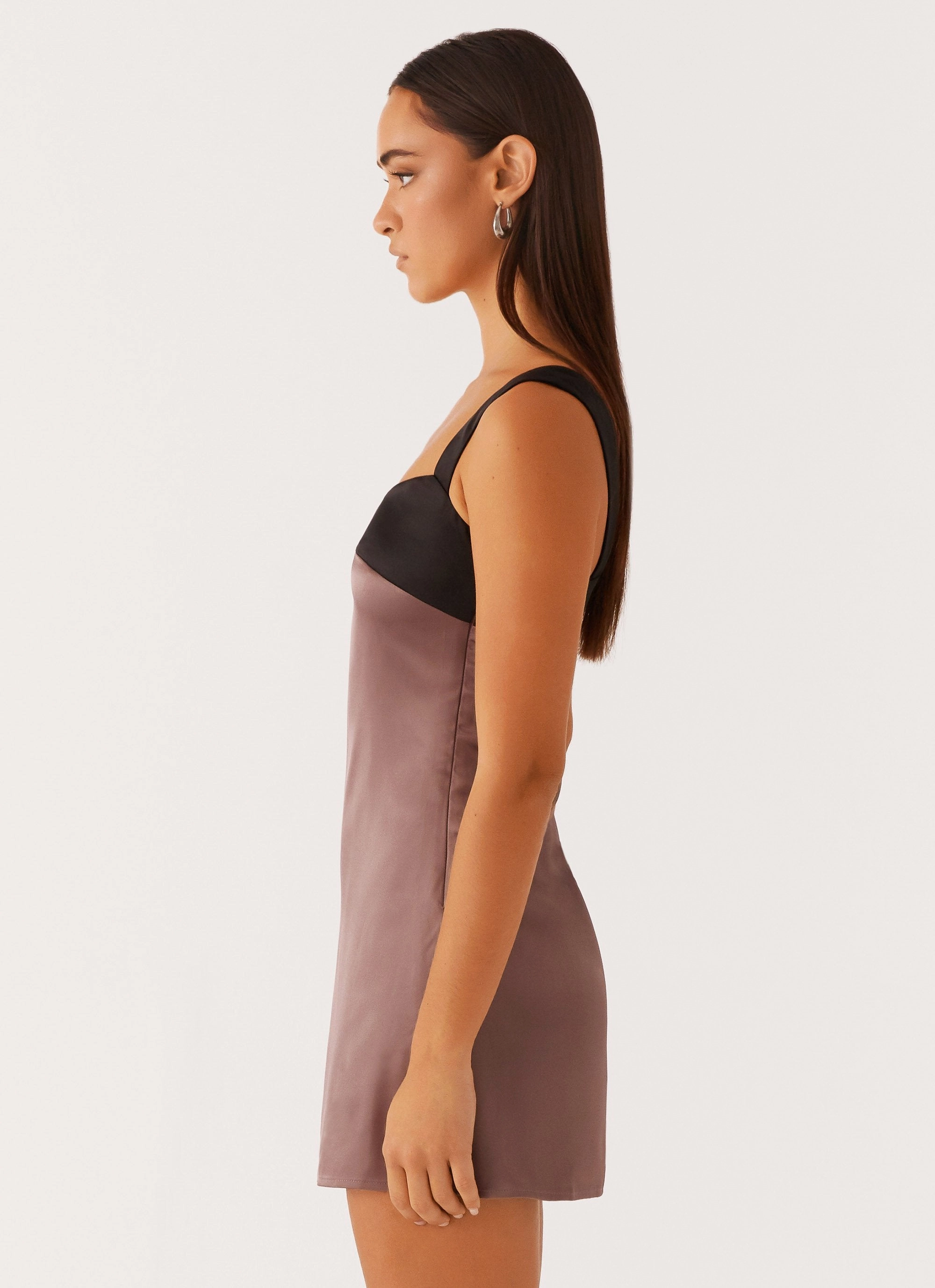 Odette Satin Mini Dress - Steel Me Away Chic Comfort Look Silky-Lining