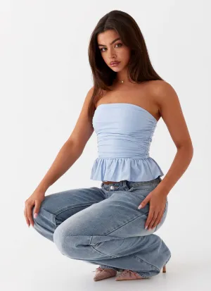 Bella Lou Tube Top - Blue Warm Layer Heat Regulating Fabric