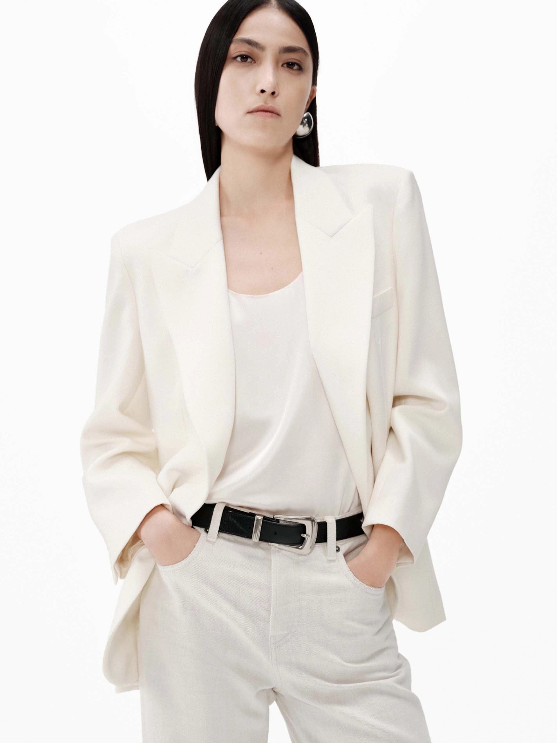 Ethical Manufacturing Merino Wool Structured Blazer