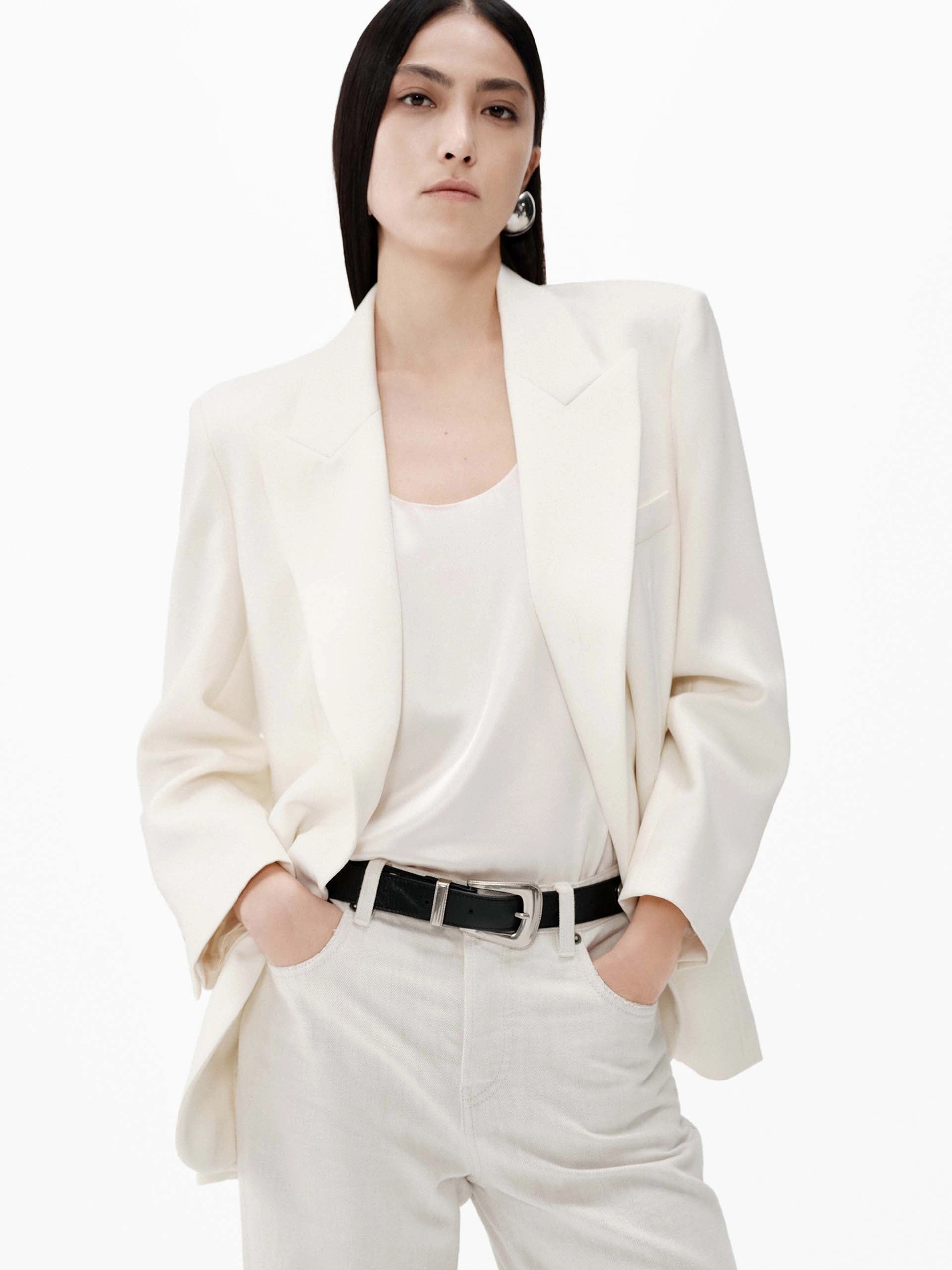 Merino Wool Structured Blazer Bonded Fabric