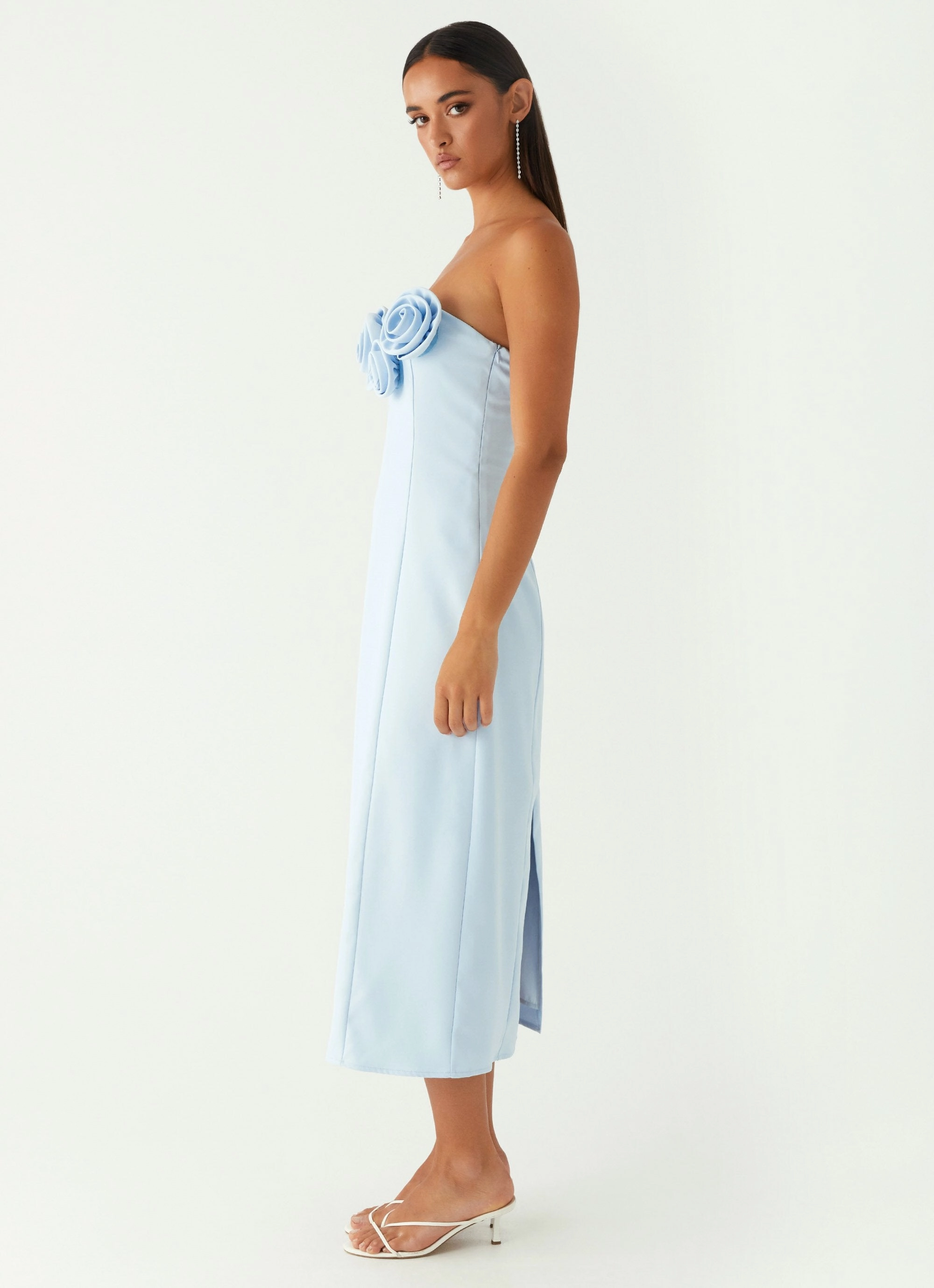 Charming Design Gentle Motion Patsie Strapless Midi Dress - Blue