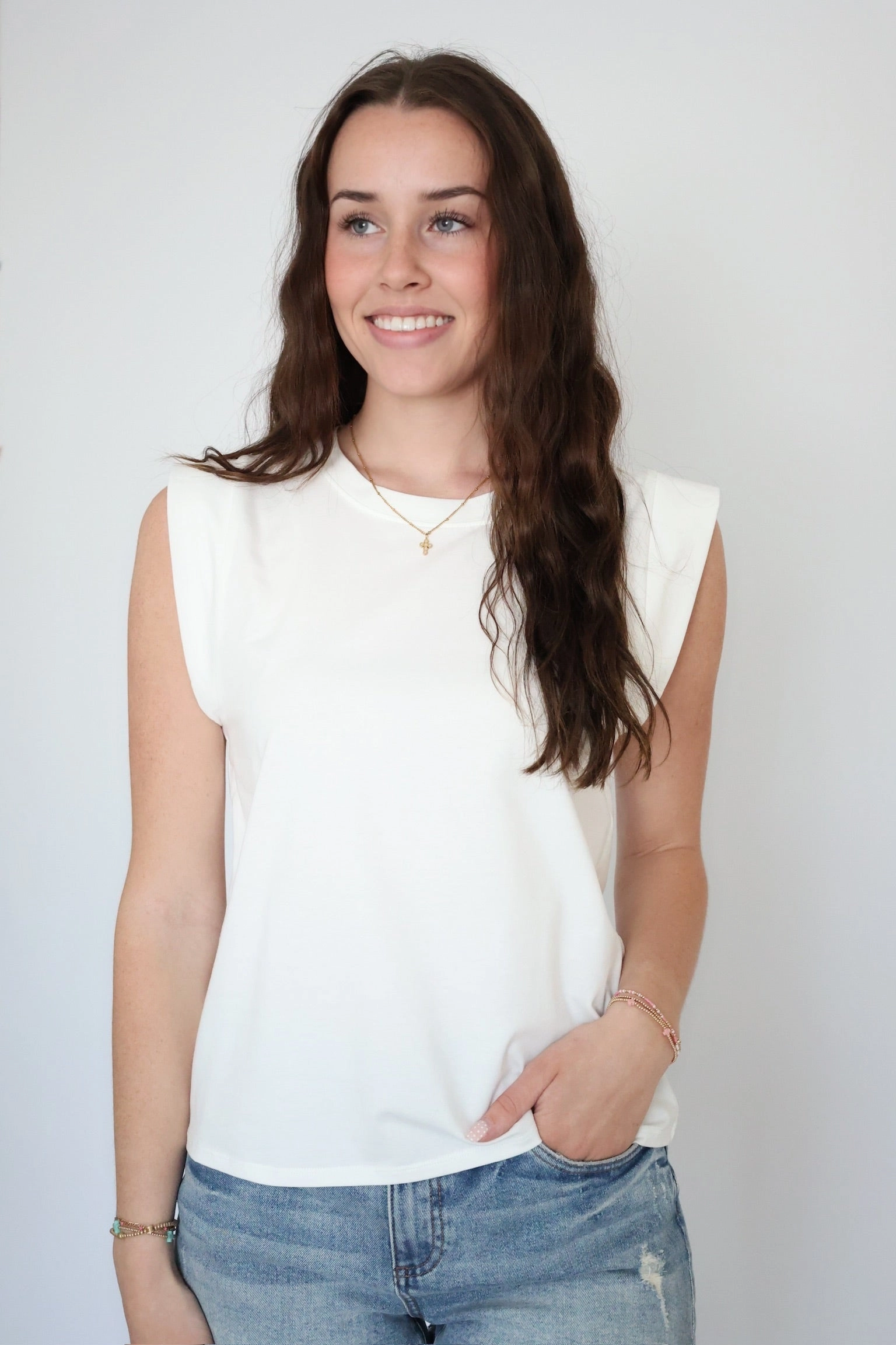 Modern Polo Minimalist Aesthetic Ciara Top - White