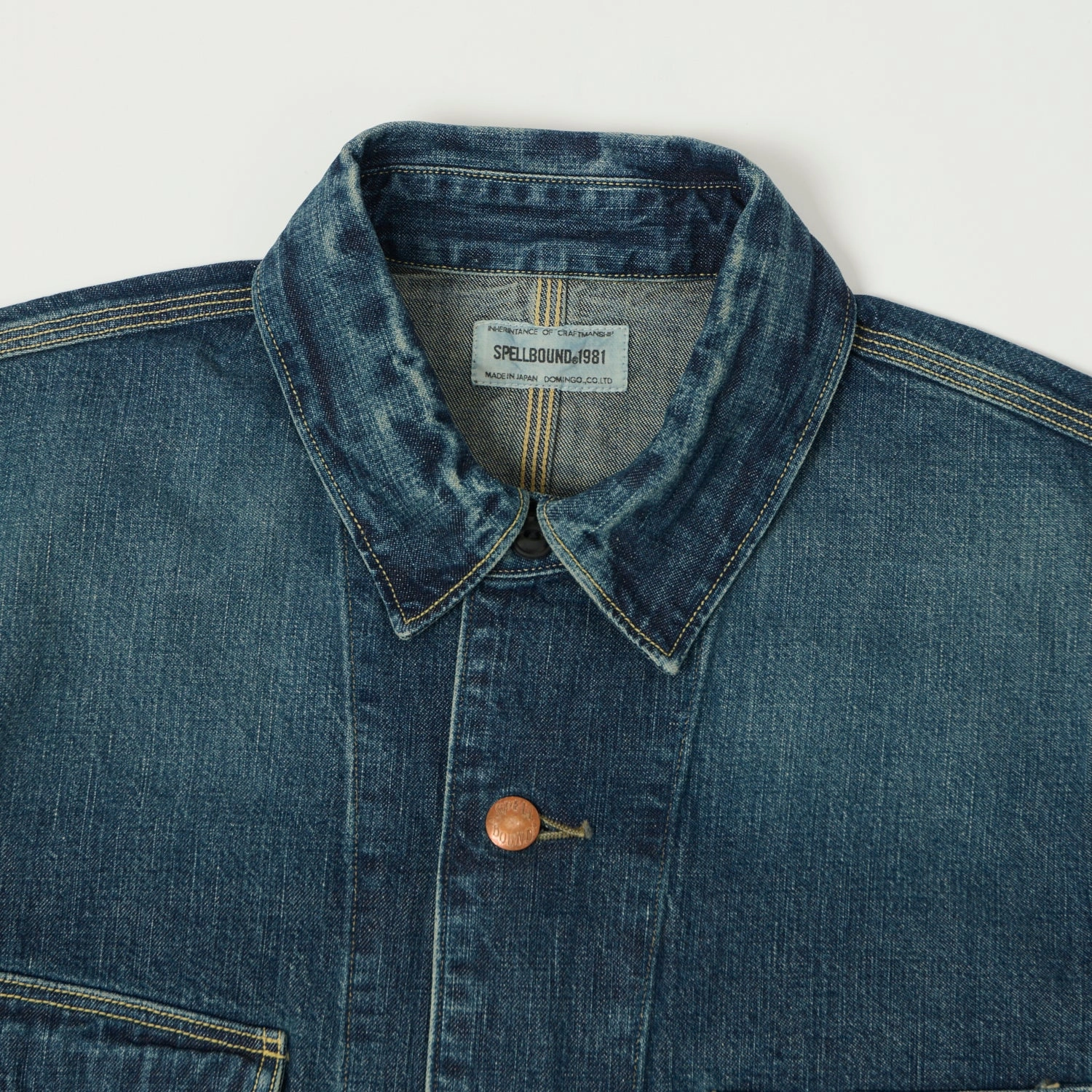 Light Outdoor Layer Spellbound Authentic 10.5oz Denim Coverall Jacket - Used Wash