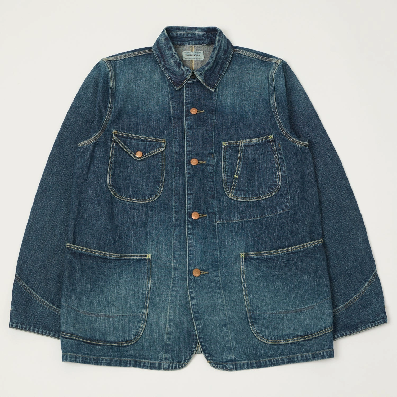 Spellbound Authentic 10.5oz Denim Coverall Jacket - Used Wash Impact Absorbing Back Panels